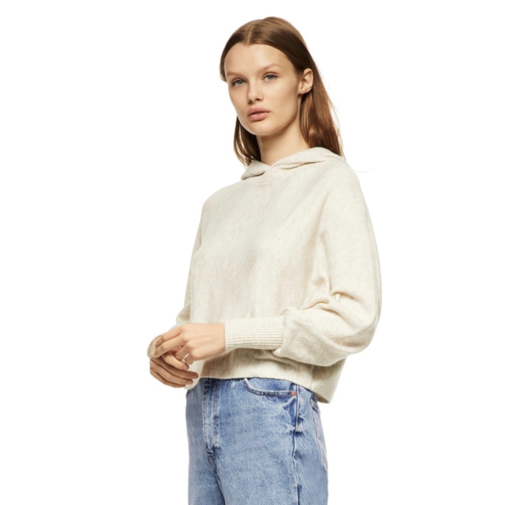 Zara Hooded Knit Sweatshirt Size M - Picture 1 of 10